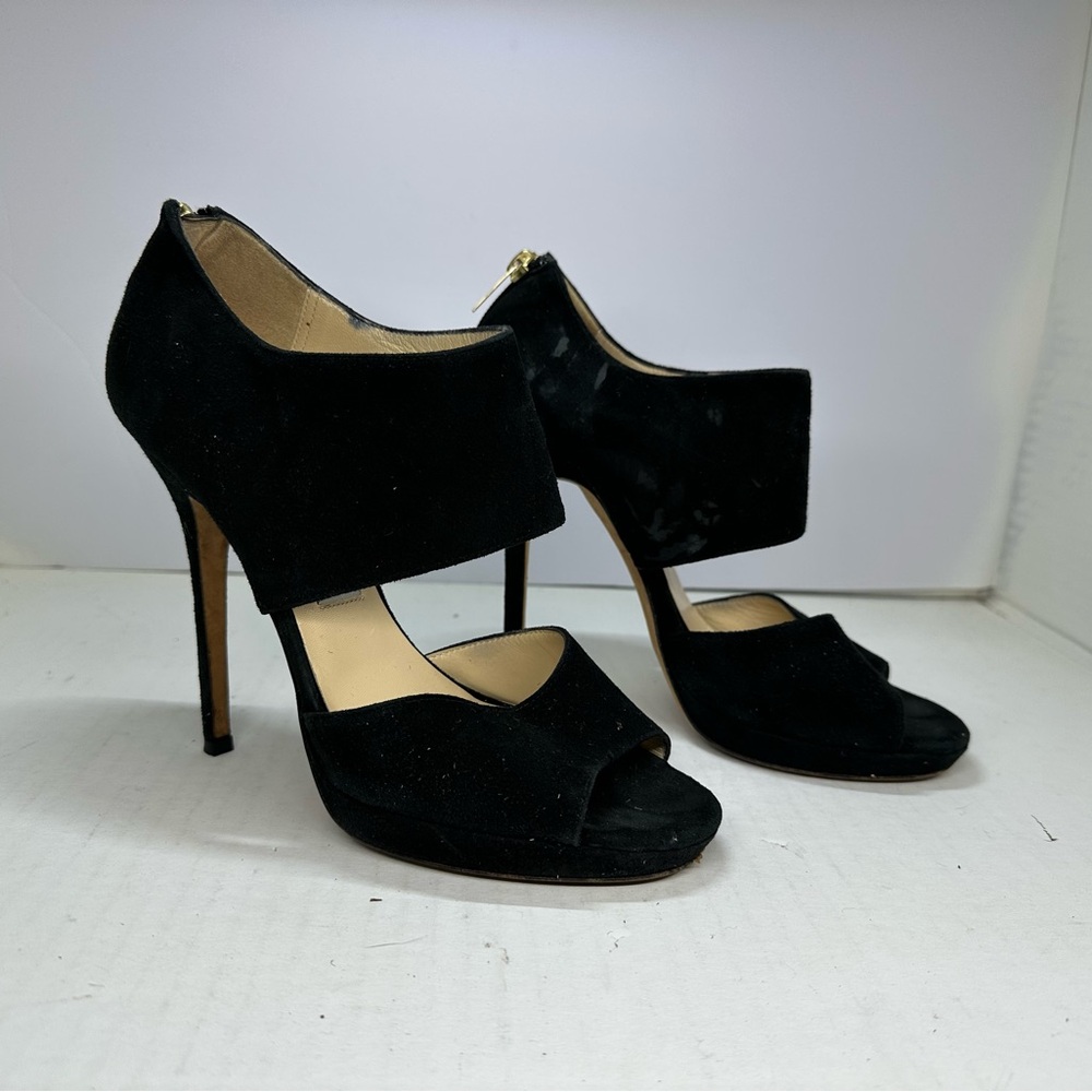 Jimmy Choo Private Tacco Black Suede Heels Size 38